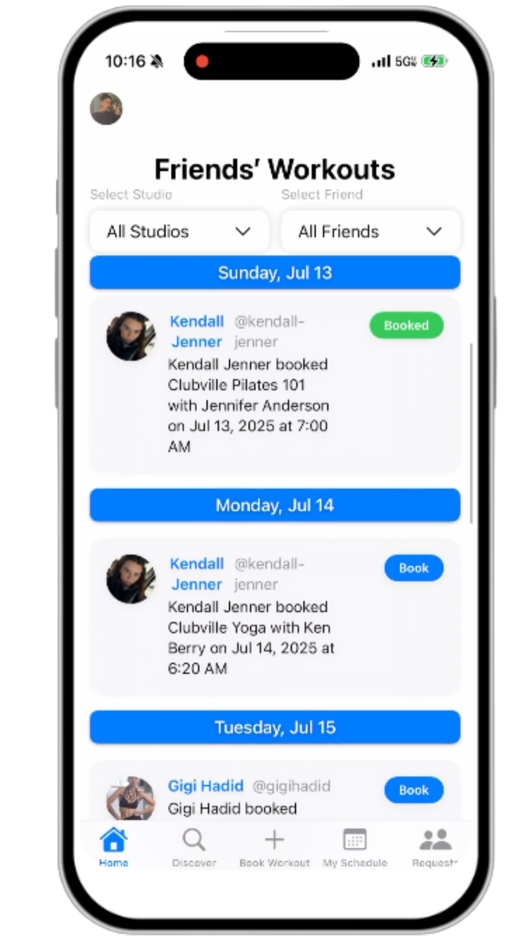 Flock app demo in iPhone